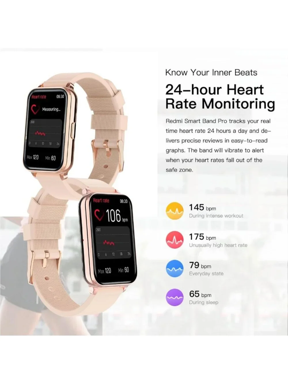 IP68 Waterproof Smart Fitness Watch for Men & Women - Heart Rate, Sleep Monitor